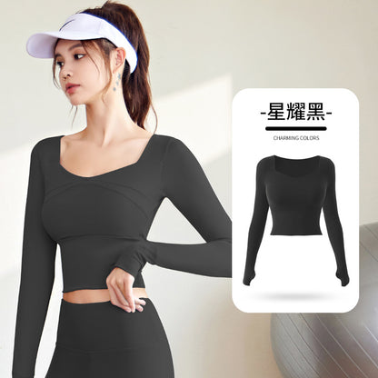A High elastic, slim and thin yoga suit, nude suit, high waist running sports fitness suit