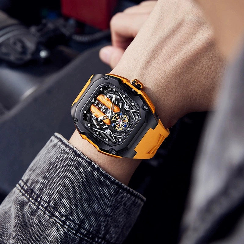 A men's watch engine three-dimensional design luminous waterproof multi-kinetic trendy men's high-end quartz watch