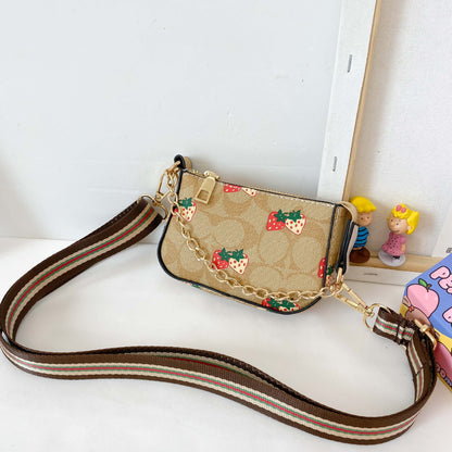A new foreign fashion princess bag girls messenger bag little girl chain bucket bag - Mixbatch