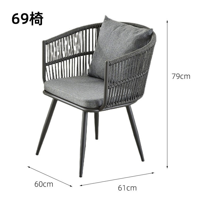A outdoor rattan chair