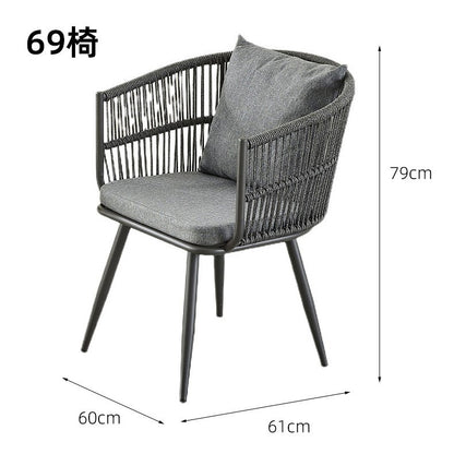 A outdoor rattan chair
