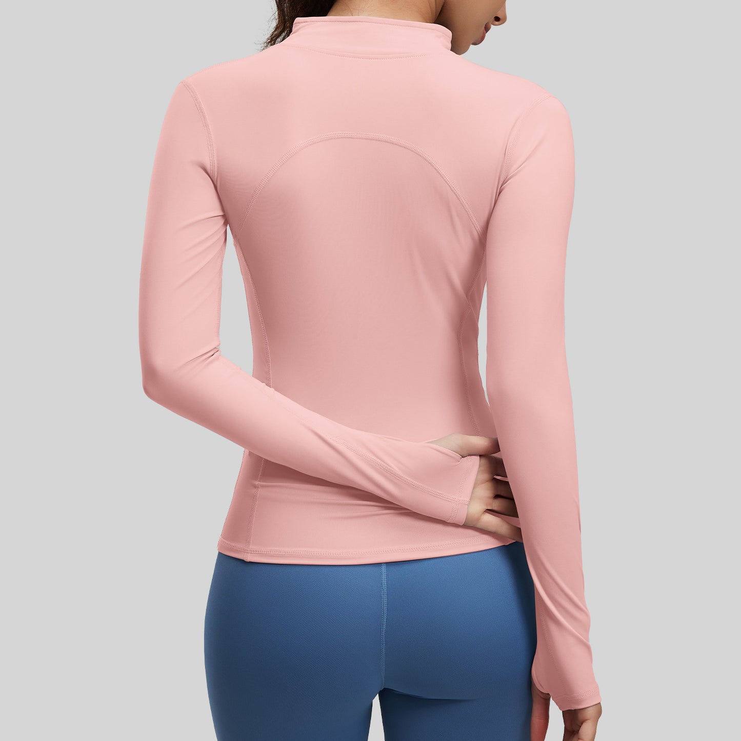 A Naked yoga clothes sports jacket slim nylon stand-up collar tight jacket top running fitness clothes women