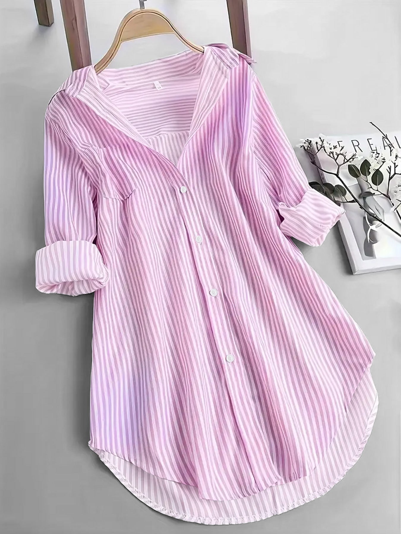 A striped long-sleeved shirt