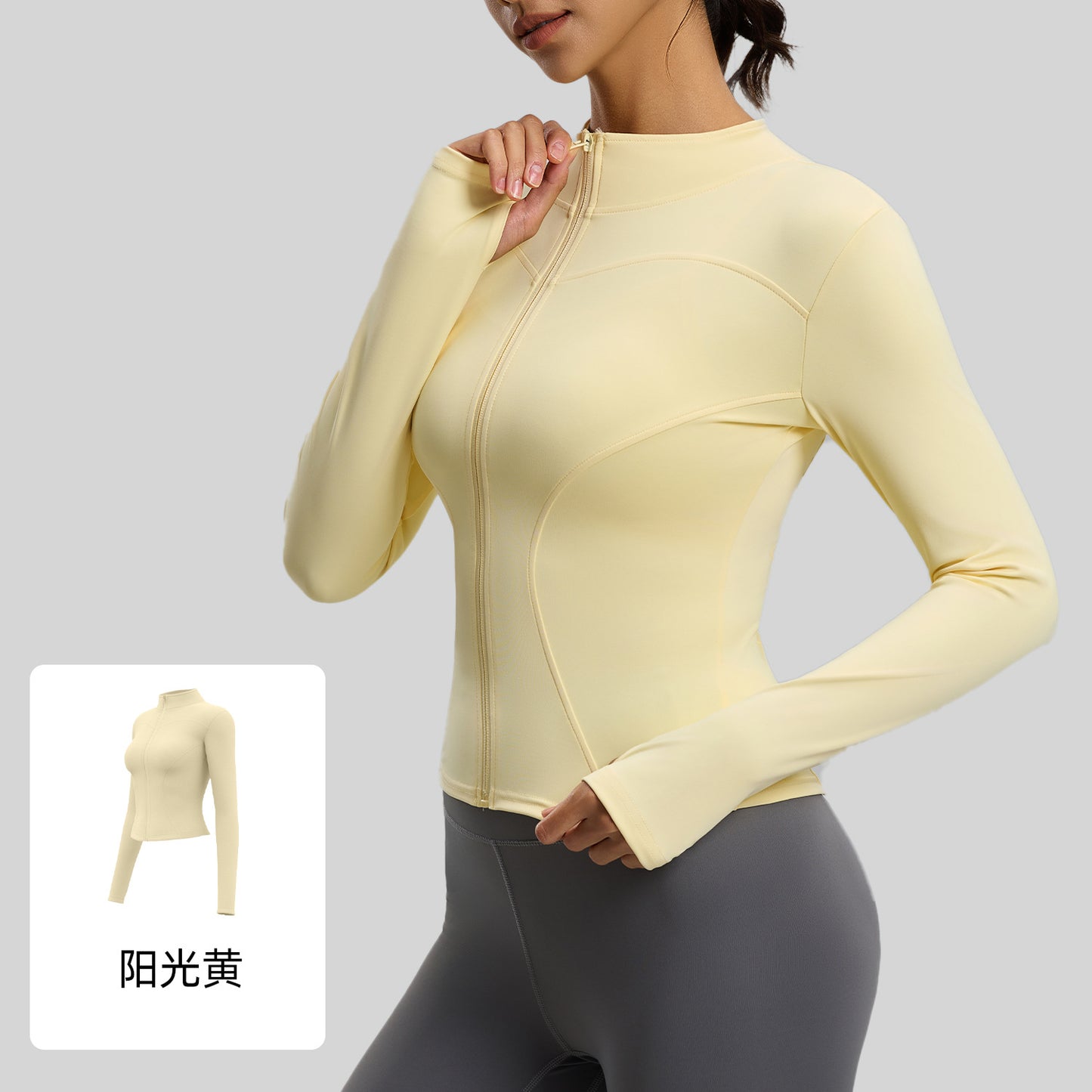 A yoga clothes top women slim and thin breathable running fitness jacket