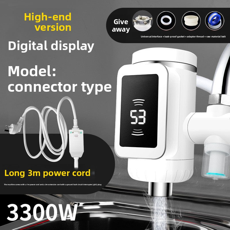 A digital display electric heating faucet wholesale instant fast heating faucet connection type electric heating faucet free installation