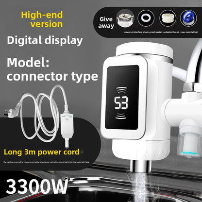 A digital display electric heating faucet wholesale instant fast heating faucet connection type electric heating faucet free installation