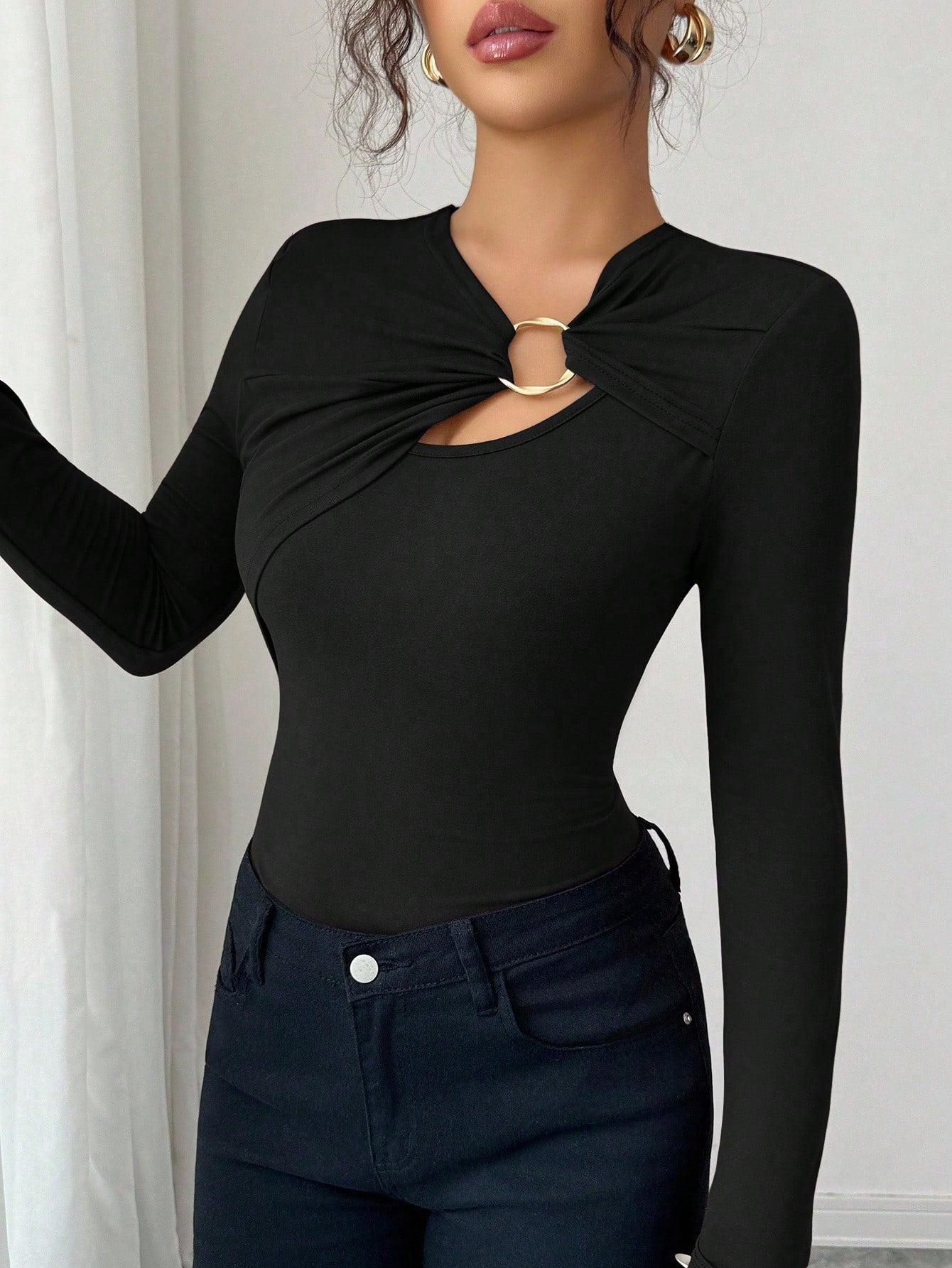 A long-sleeved top