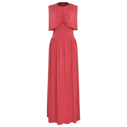 D112DS European and American cross-border 2025 spring explosion new women's dress two-piece set off-the-shoulder cape sexy slim fit - Mixbatch
