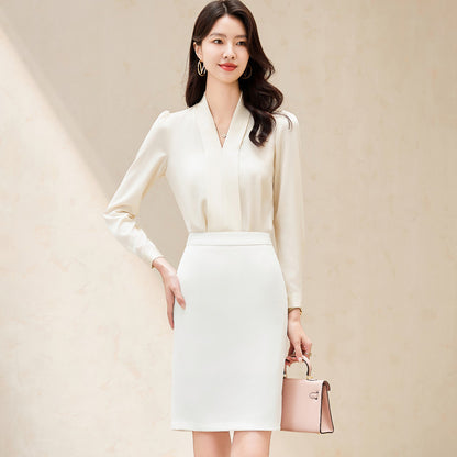 A new busalong long-sleeved blouse commuter professional wear work clothes wholesale 601 - Mixbatch