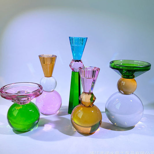 A crystal colorful candlestick