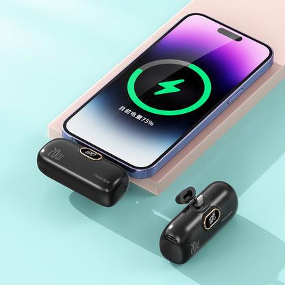 A mini portable small capsule power bank tail plug outdoor mobile phone emergency mobile power supply