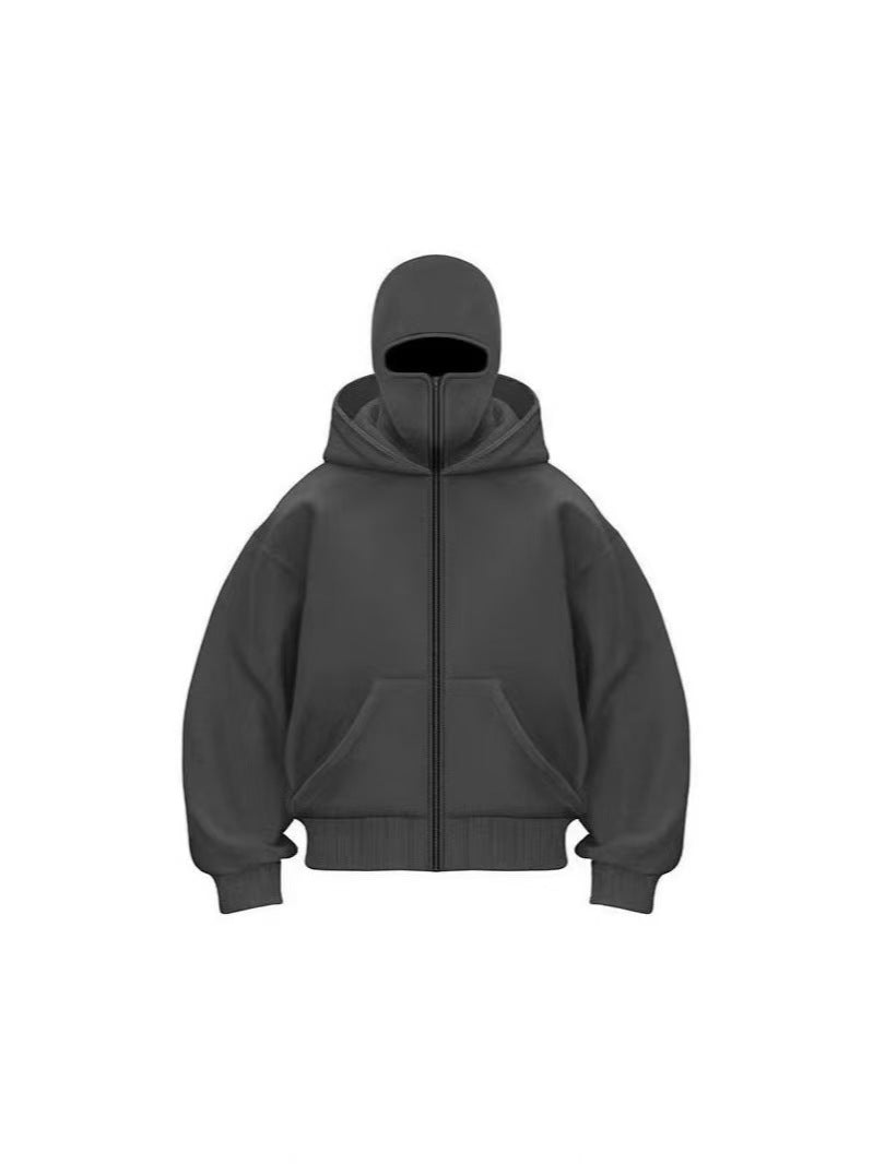 A double hat sweater jacket