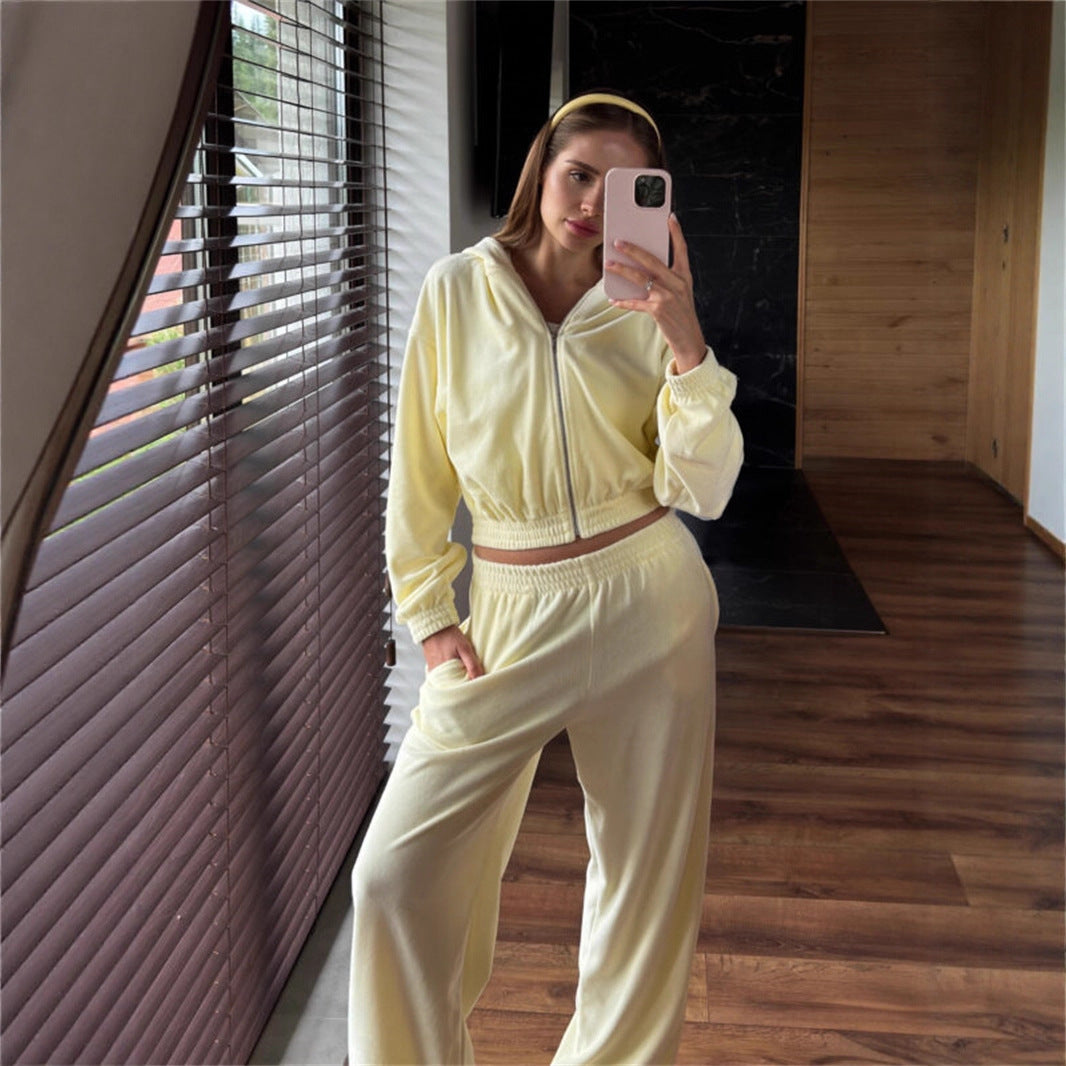 A velvet set two-piece set