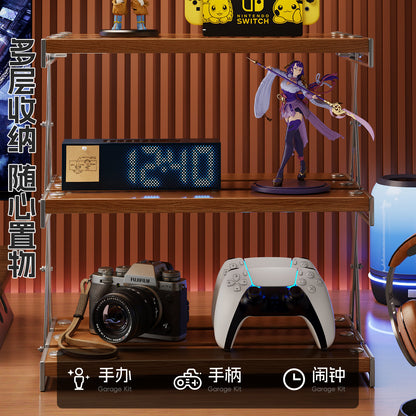 A tabletop shelf