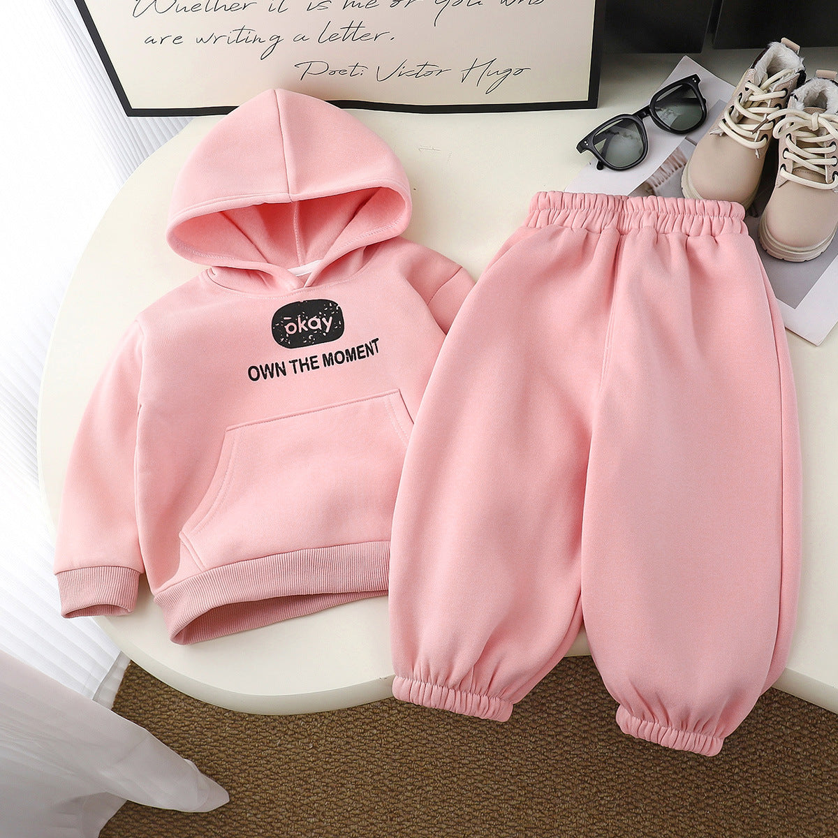 A children's fleece sweater set