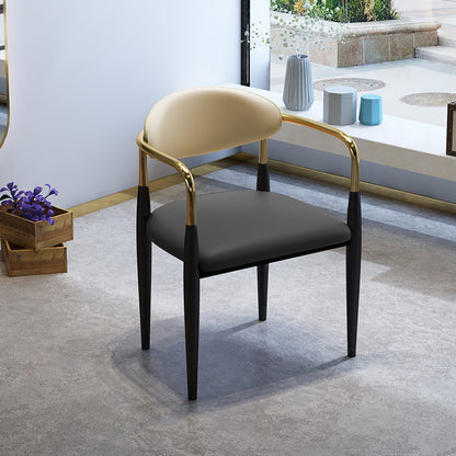 A dining chair stool with armrest back chair