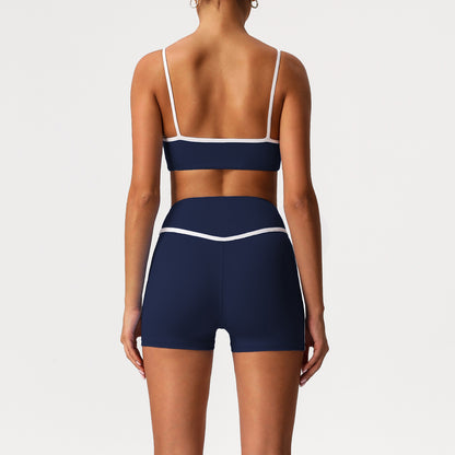 A sports suit women's contrasting colors, beautiful back, tight body, nude yoga suit, running fitness yoga suit