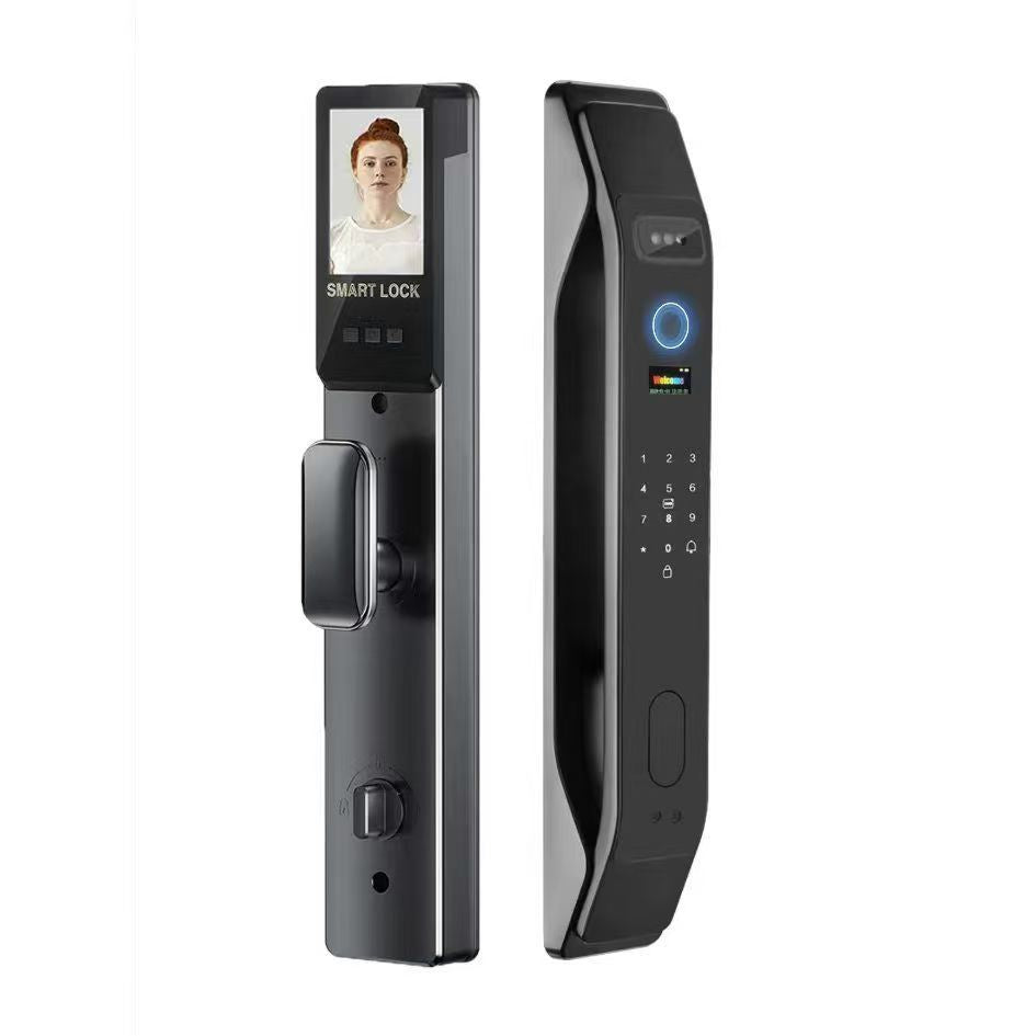 A door fingerprint lock tuya smart lock password lock mobile phone tuya smart cat's eye anti-theft door handle thickening