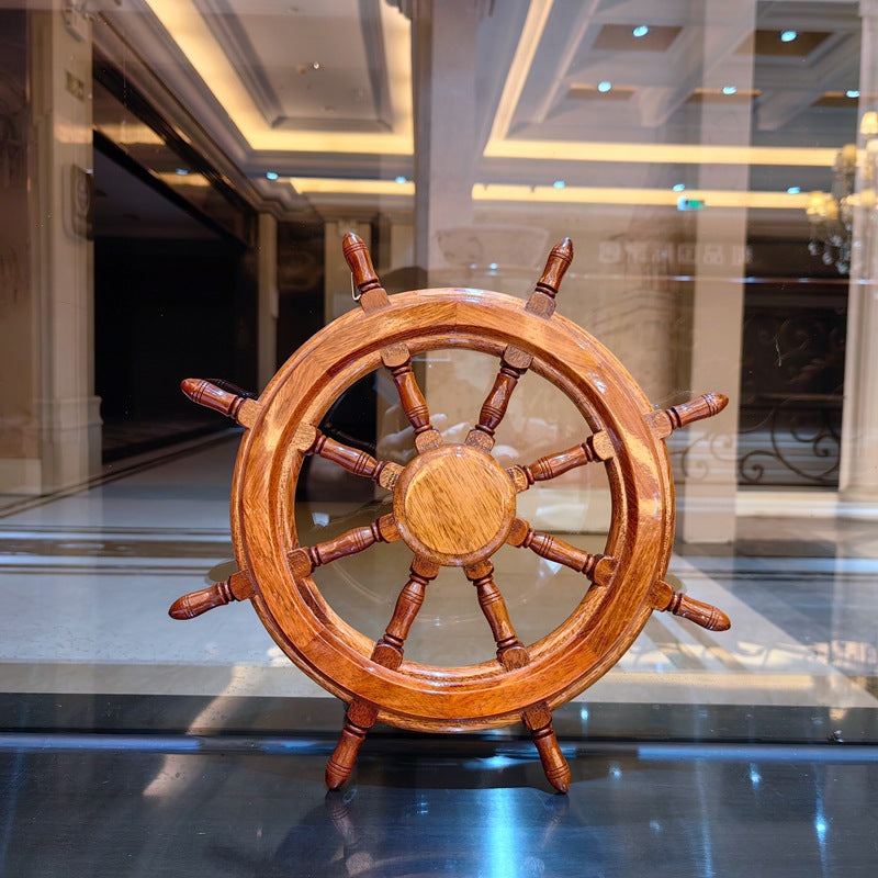 A rosewood boat helmsman wall clock decoration handicraft