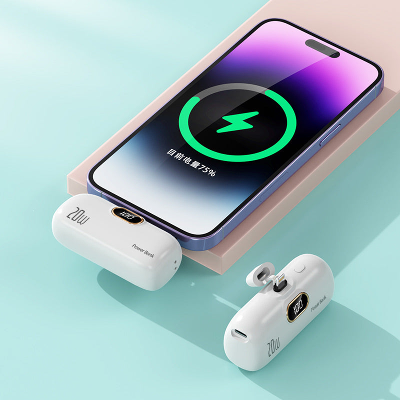 A mini portable small capsule power bank tail plug outdoor mobile phone emergency mobile power supply