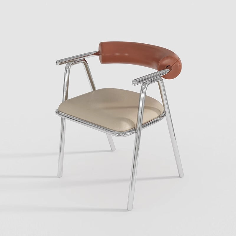 A metal leather seat chair