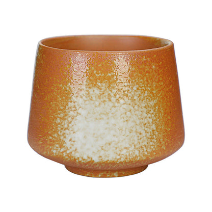 A coarse pottery coffee cup creative latte latte flower cup ceramic Japanese retro kung fu tea set teacup master cup water cup