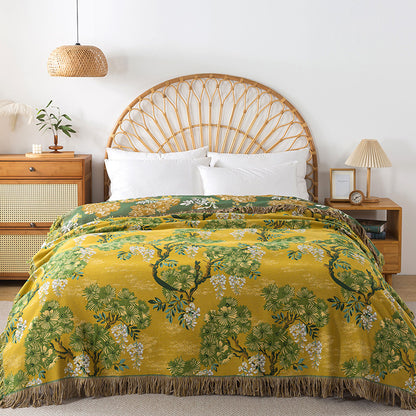 A cotton tassel blanket towel quilt