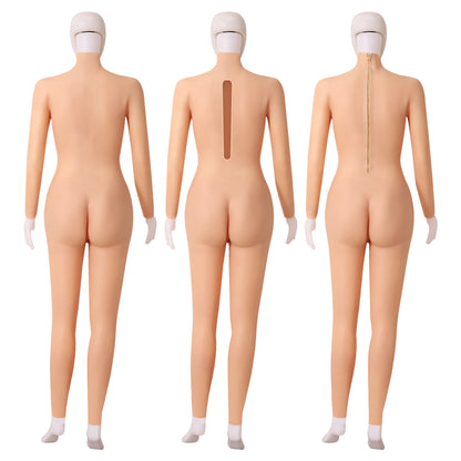 A nine-point one-piece prosthetic breast fake yin pants CD fake girl cross-dressing simulated chest pad fake breast fake girl two-in-one