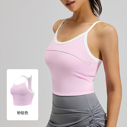 A new line sports vest integrated cup beautiful back shock-proof sports yoga bra top women