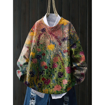 A printed sweater