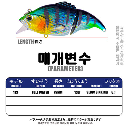 A Realistic Multi-section Swimbait  Slow Sinking
