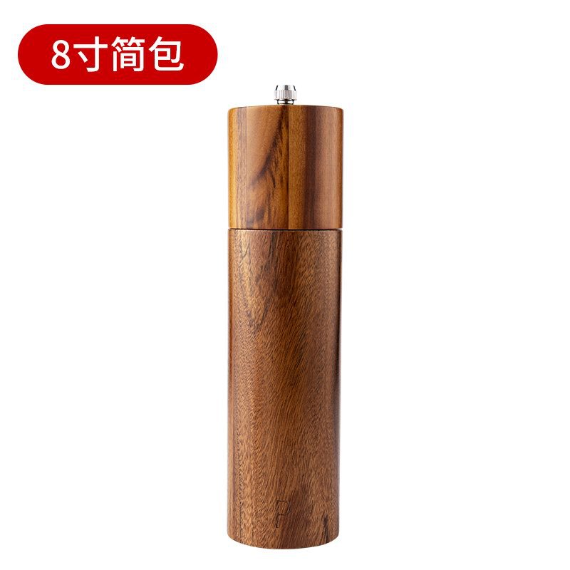 A lobular acacia cylindrical pepper grinder