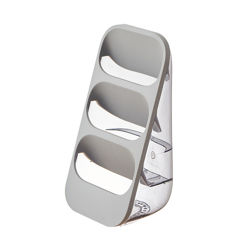 A Three-layer shelf Floor-mounted plastic chopstick cage Knife storage rack Drain chopstick cage Kitchen knife rack