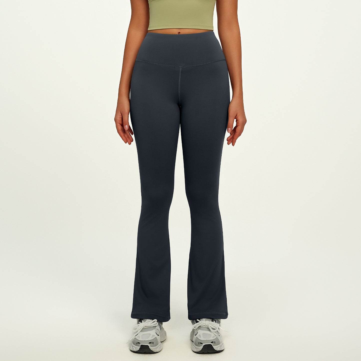 A High Waist Hip Lift Yoga Flared Pants Naked Fitness Breathable Sports Leggings