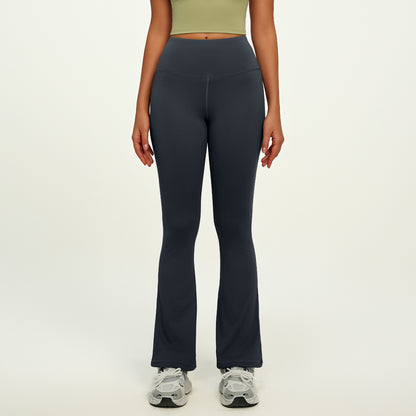 A High Waist Hip Lift Yoga Flared Pants Naked Fitness Breathable Sports Leggings