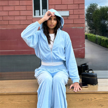 A velvet set two-piece set