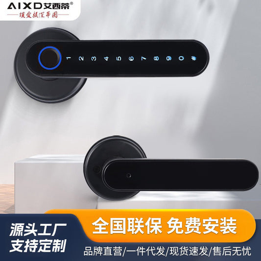 A Indoor wooden door TUYA Bluetooth password smart lock Electronic lock Handle password lock One grip to open the handle lock