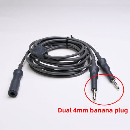 A Reusable bipolar coagulation clamp cable 4mm banana plug connection snake ESU-006C