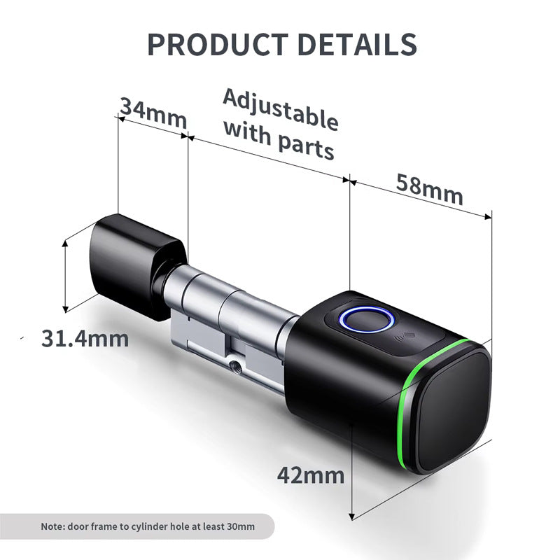 High-end household entrance door aluminum alloy smart lock cylinder lock graffiti pass password fingerprint swipe card smart lock