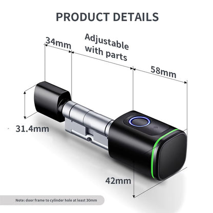 High-end household entrance door aluminum alloy smart lock cylinder lock graffiti pass password fingerprint swipe card smart lock