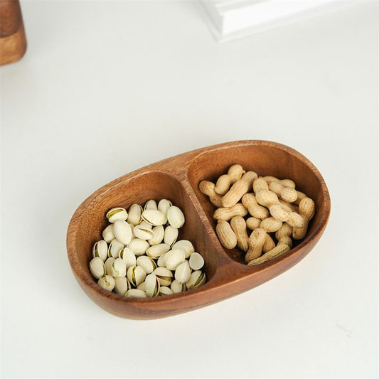 A Walnut whole double grid boat bowl moq:50piece