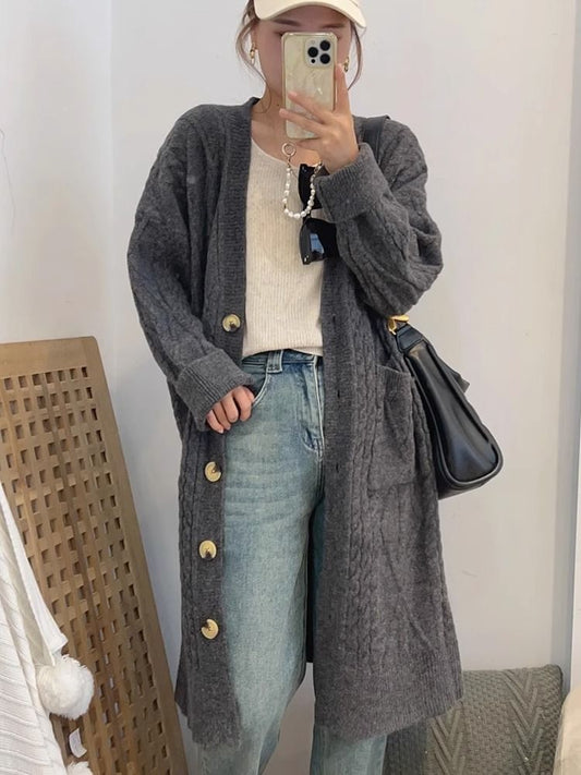 P Knitted Long Jacket