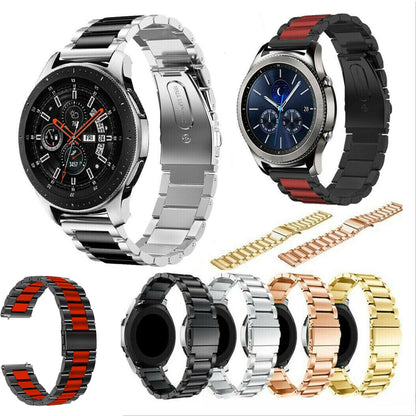 A Suitable for Samsung Galaxy Watch 3 stainless steel strap 20/22mm universal three-ball metal steel strap