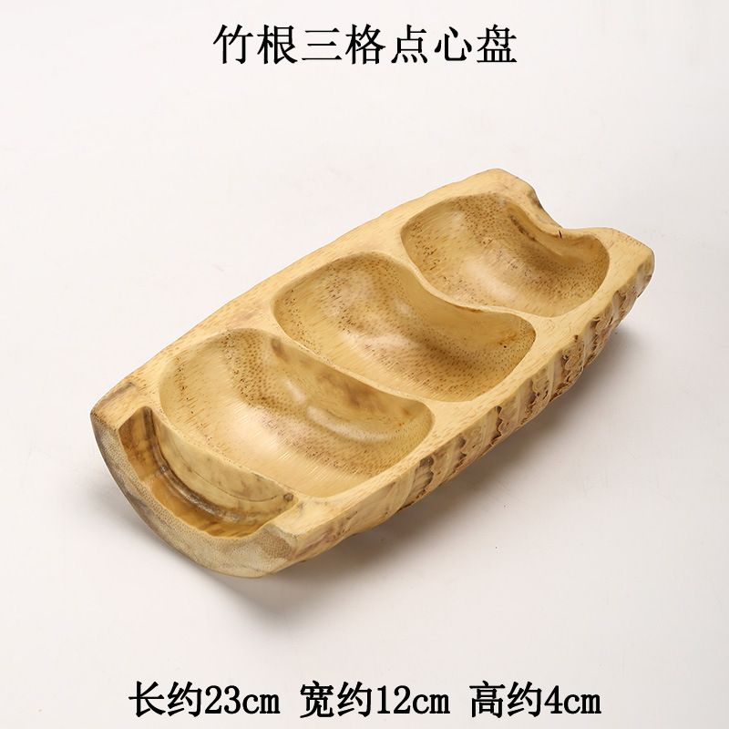 P Bamboo Products Bamboo Root Dried Fruit Plate