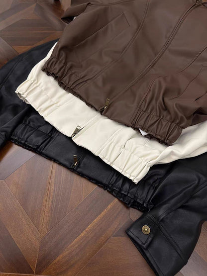 P autumn new American retro street style double zipper