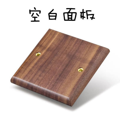 P  Black walnut brass lever power socket panel