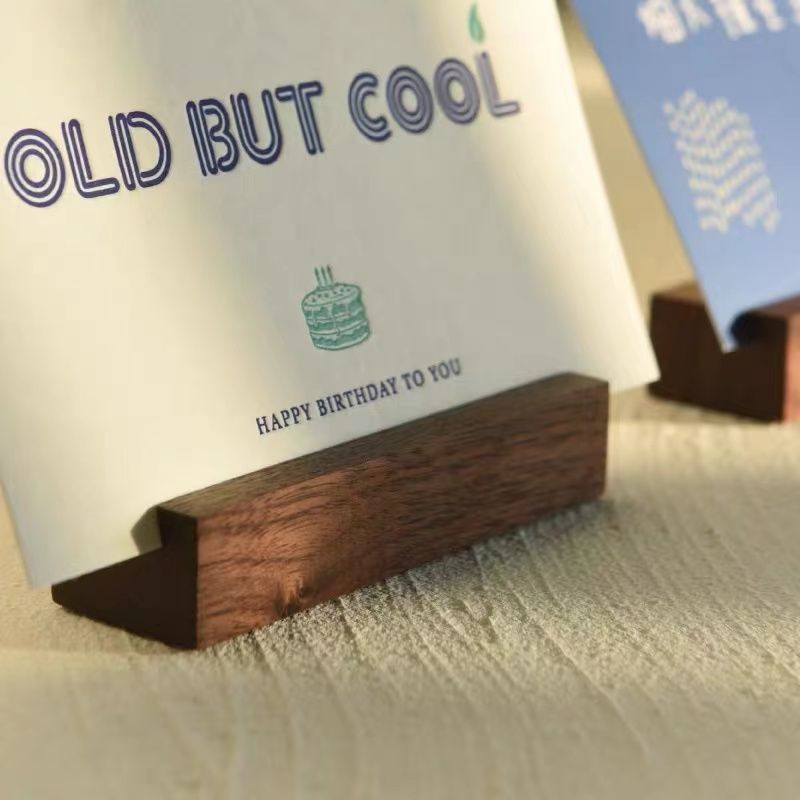 P solid wood creative photo ins desktop business card base