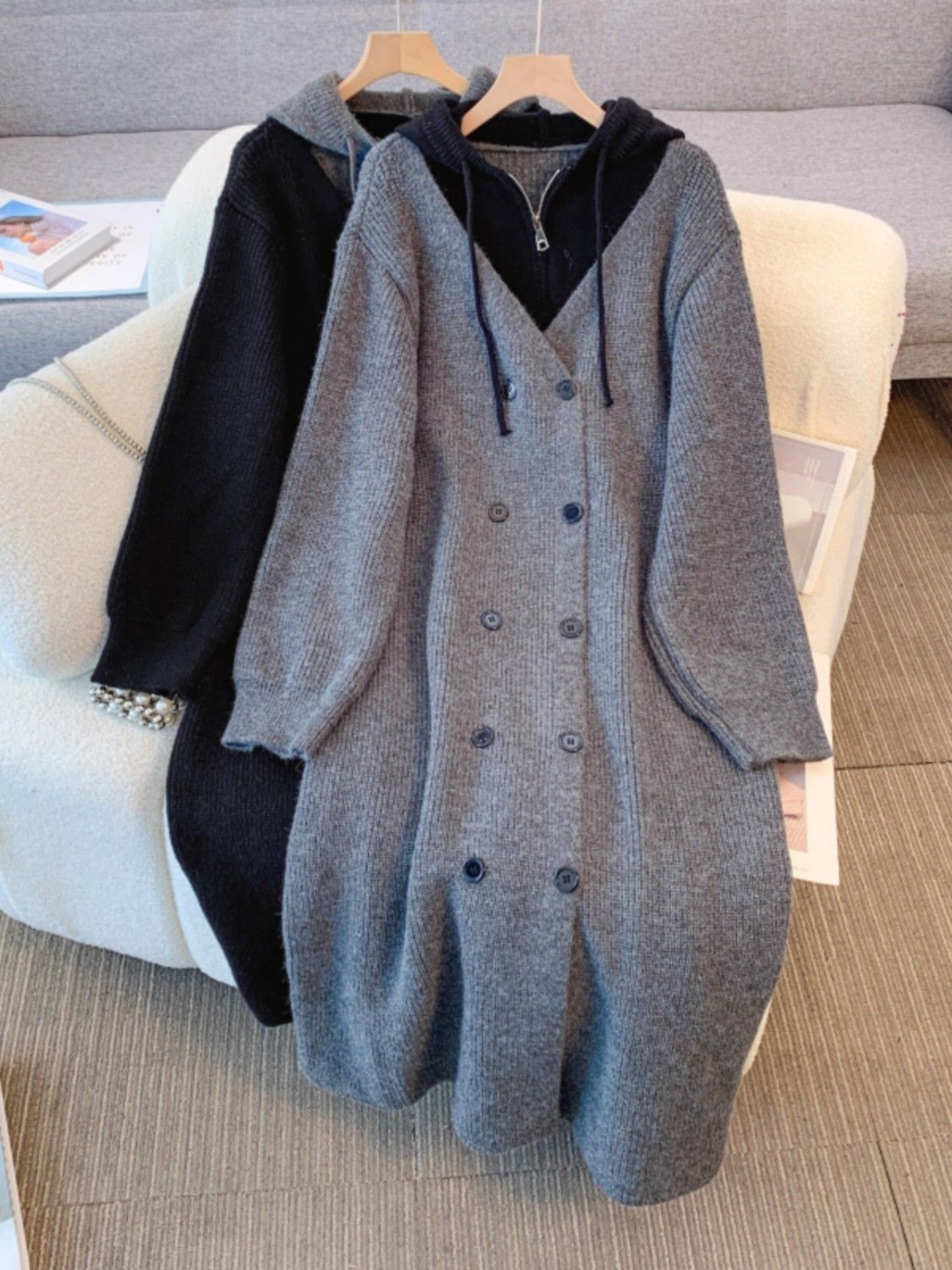 P long knitted jacket