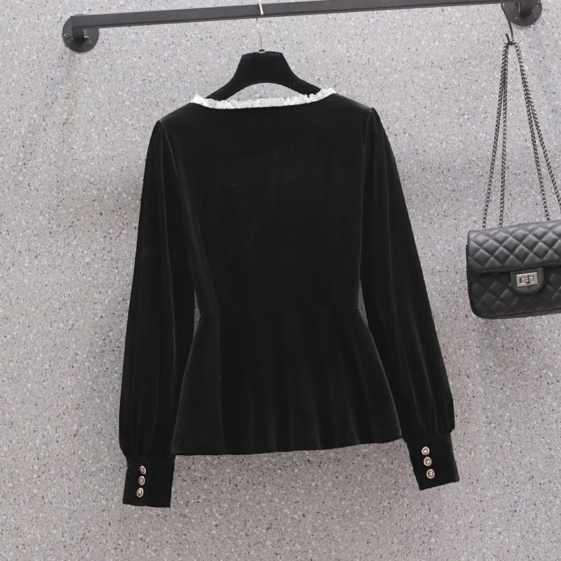 P Velvet Long Sleeve Top