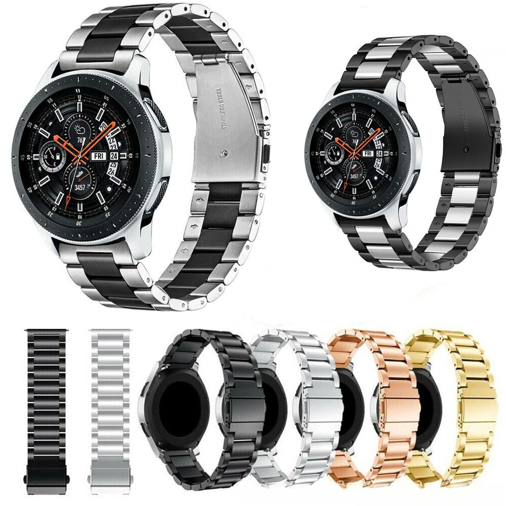 A Suitable for Samsung Galaxy Watch 3 stainless steel strap 20/22mm universal three-ball metal steel strap